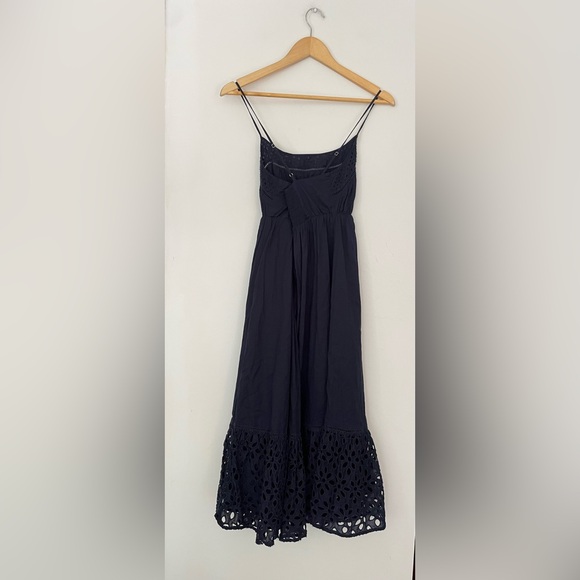 J. Crew Eyelet Lace Navy Midi Dress xxs - Picture 7 of 9